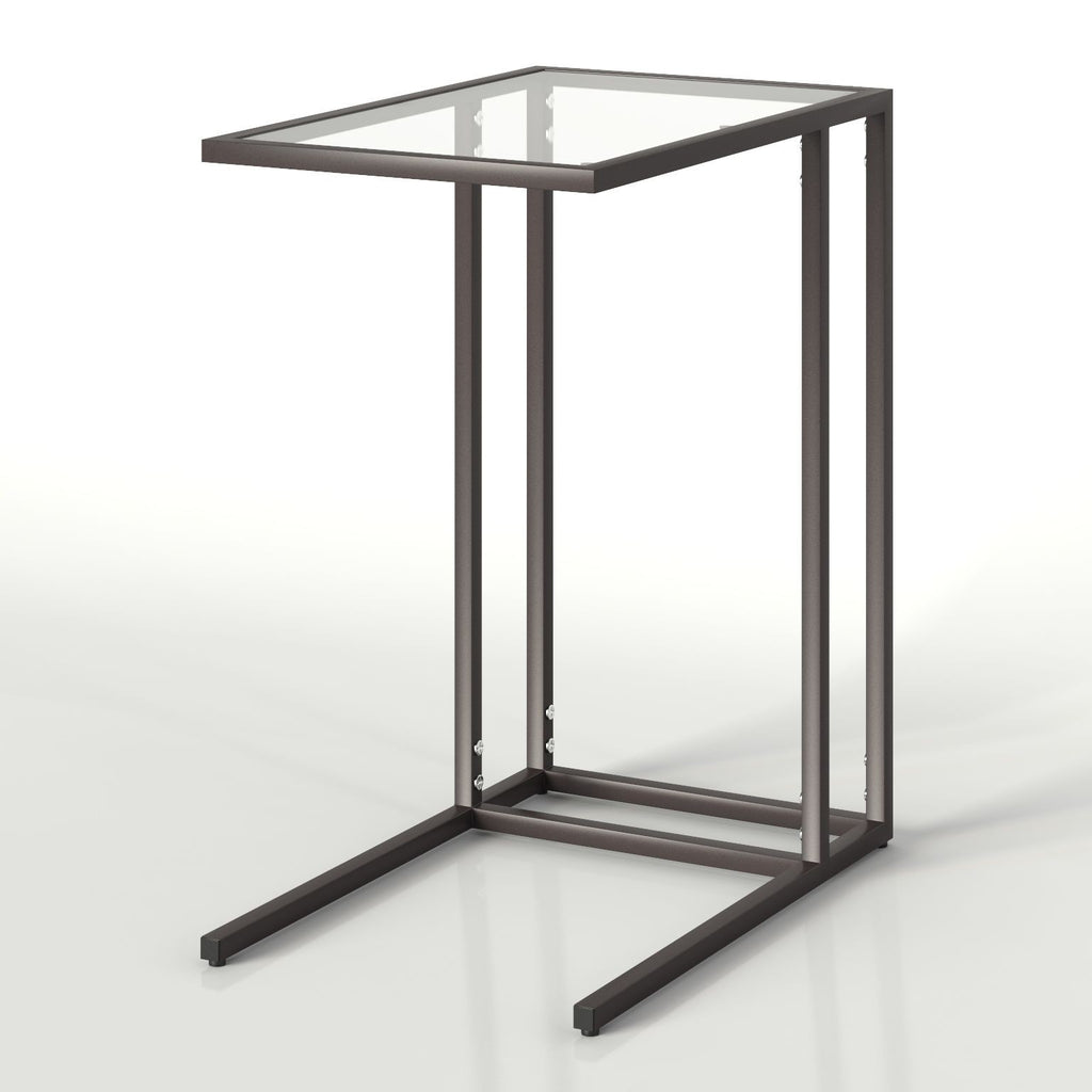 VITTSJO Laptop table, 35x65cm, Black-brown/glass