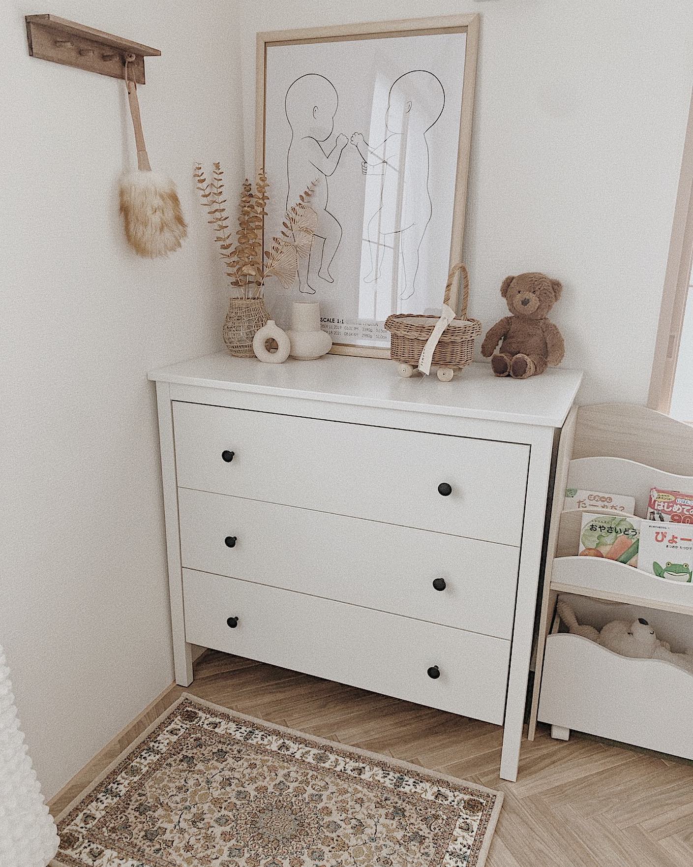 IKEA KOPPANG ホワイト 3段チェスト KOPPANG Chest of 3 drawers, White, 90x83cm– Home Swede Home
