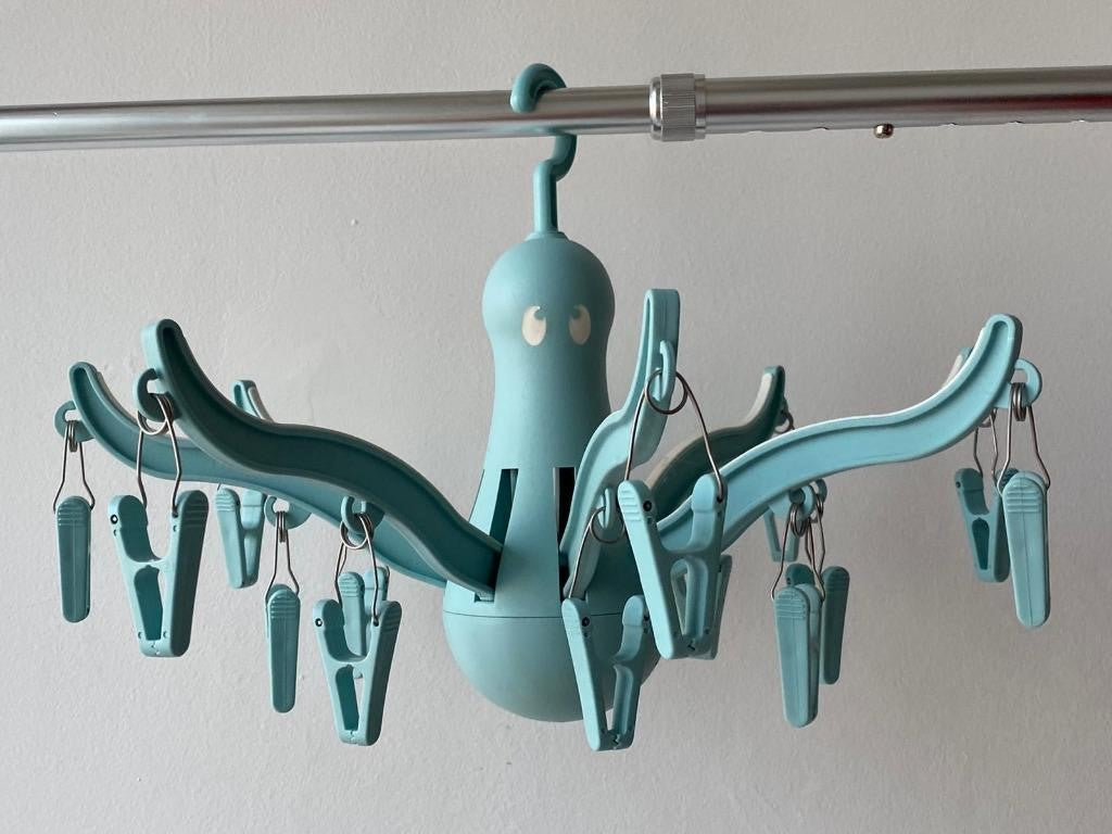 PRESSA Hanging dryer 16 clothes pegs, Turquoise