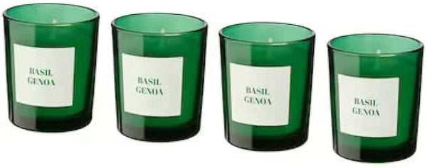 RINGLAD Scented candle in glass, Basil/green, 4pack