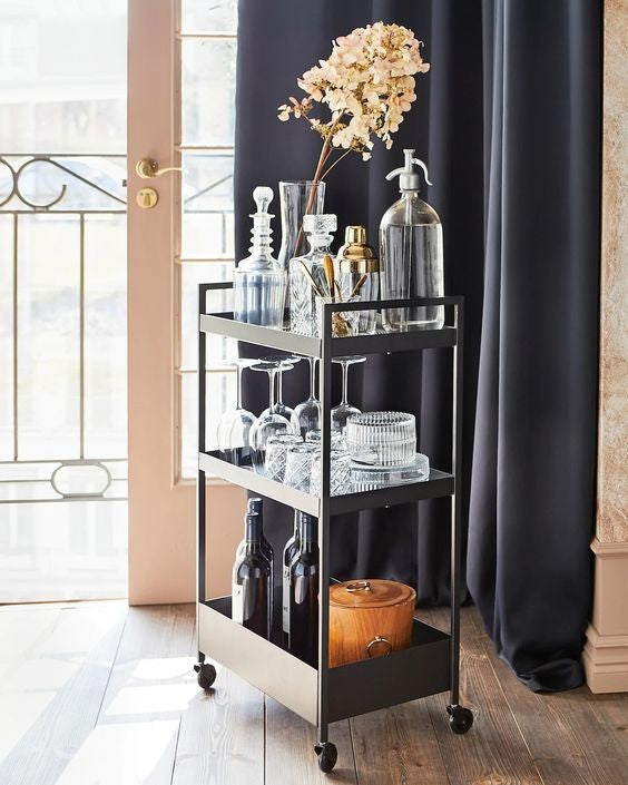 NISSAFORS Trolley, 50.5x30x83cm, Black