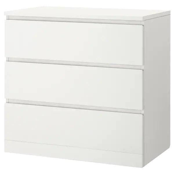 IKEA MALM 3段チェスト　ホワイトステインオーク　2/3 MALM chest of 3 drawers, White– Home Swede Home