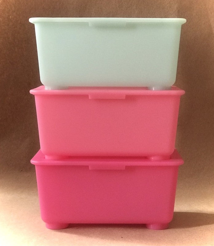 GLIS Box with lid, pink/turquoise, 6 ¾x4 - IKEA