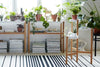 SATSUMAS Plant stand, Bamboo/white, 78cm