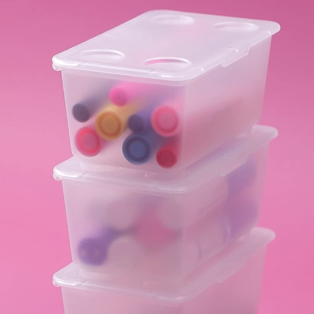 GLIS Box with lid, 17x10cm, 3 pack, Transparent