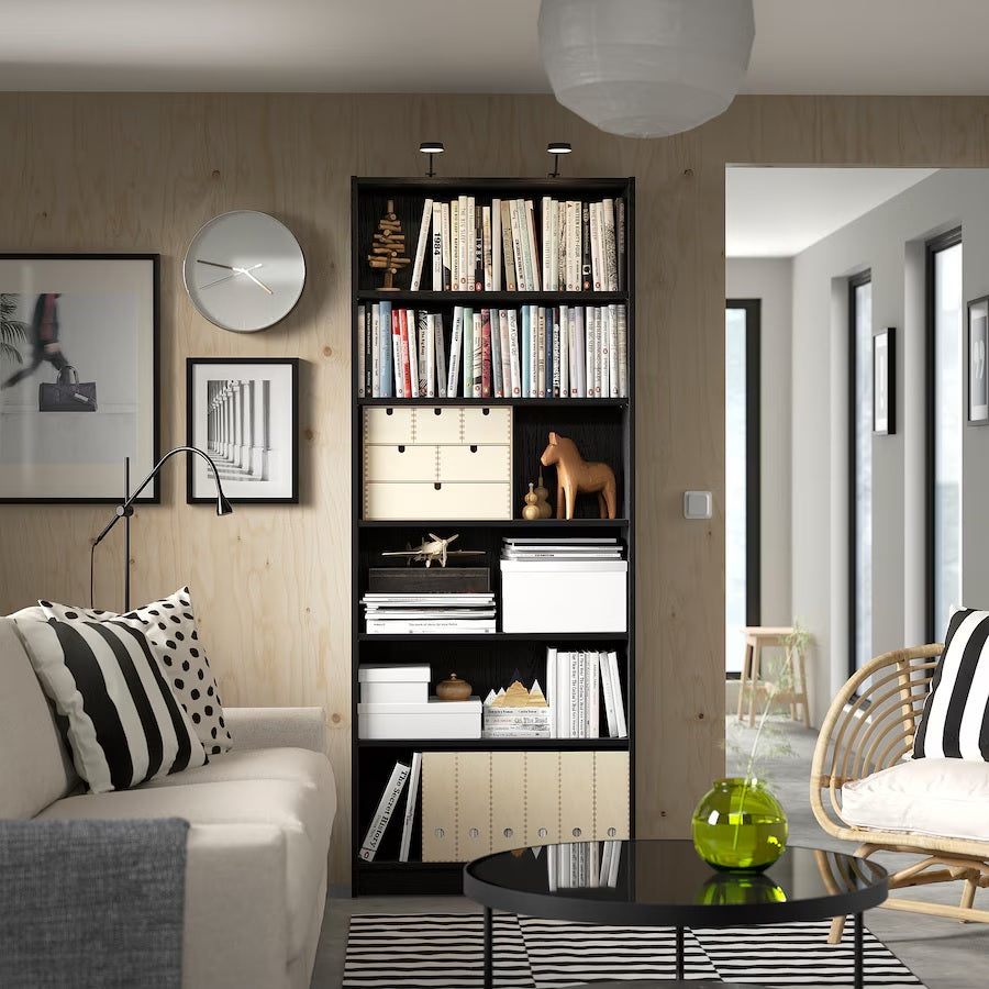 BILLY Bookcase, Black oak effect, 80x28x202cm– Home Swede Home