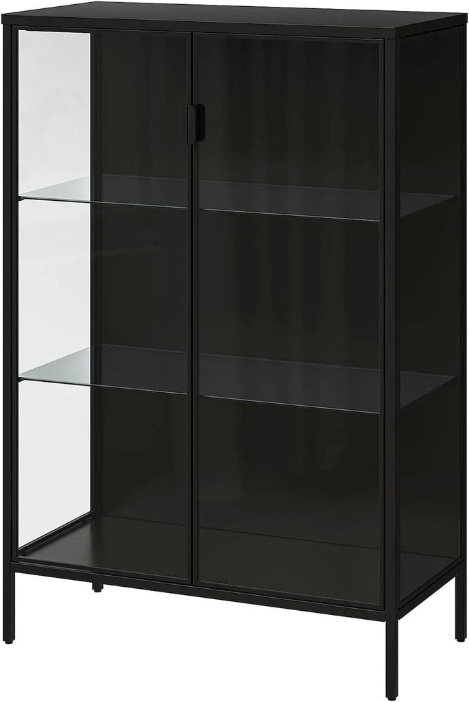 RUDSTA Glass-door cabinet, 80x37x120cm, Anthracite