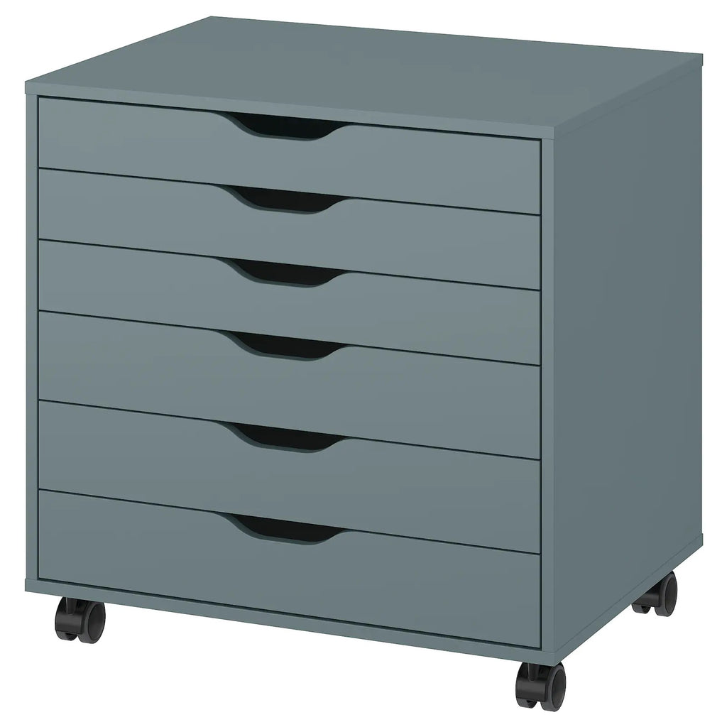 ALEX Drawer unit on castors, 67x66cm, Grey-turquoise– Home Swede Home