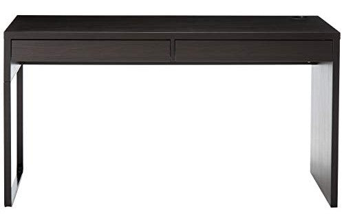 MICKE desk, 142x50cm, Black-brown