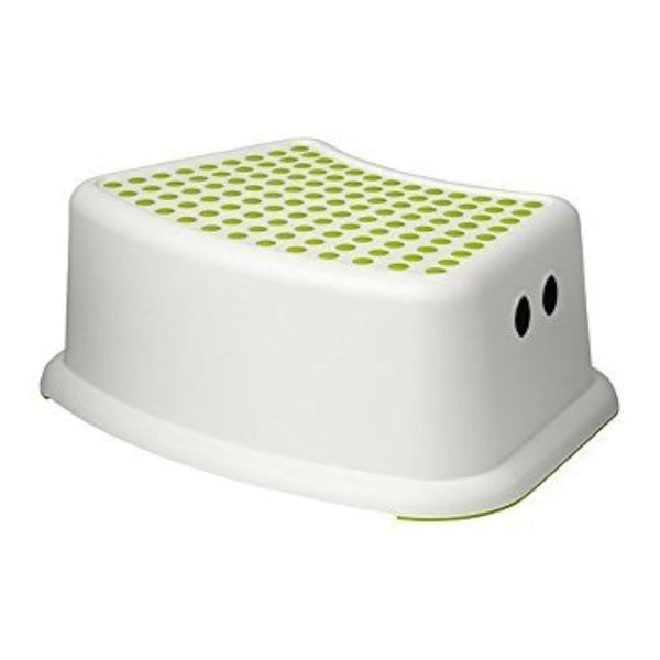 FORSIKTIG Children's stool, White, green