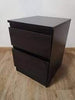 KULLEN Chest of 2 drawers/bedside table, Black-brown, 35x49cm