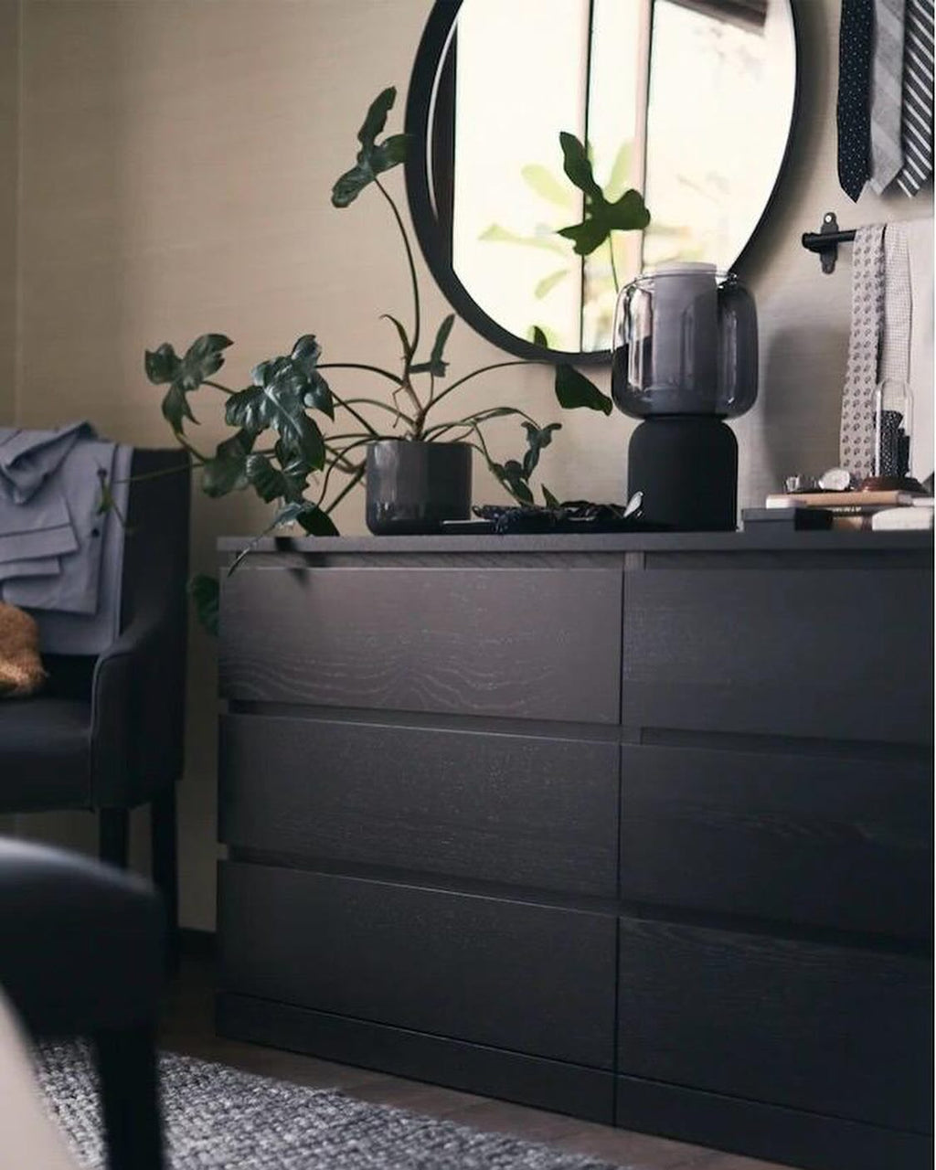 MALM Chest of 6 drawers, Black-brown, 160X78cm Home Swede Home MALM Chest of 6 drawers, Black-brown, 160X78cm Home Swede Home