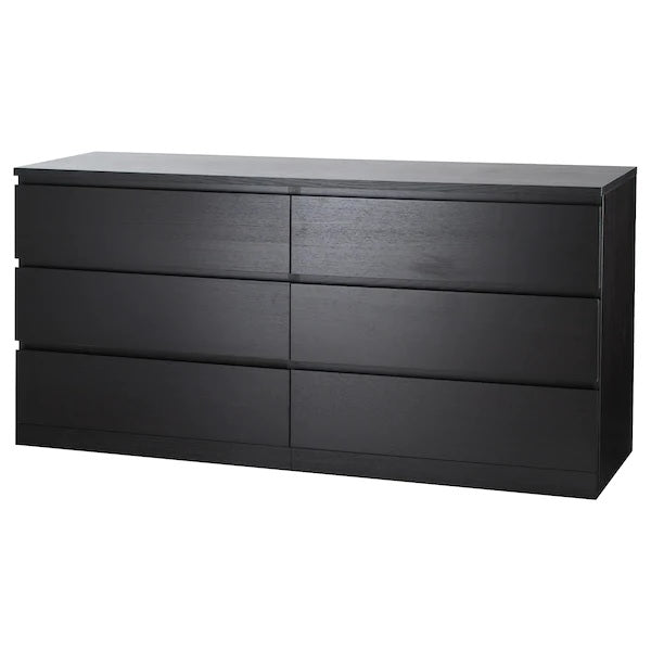princess polly baby blue dress Theodora 6-Drawer Black Wood Dresser