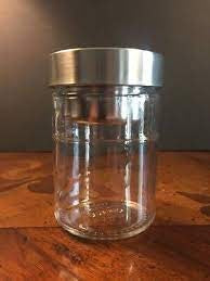DAGKLAR Jar with insert, 0.4l, Clear glass/stainless steel