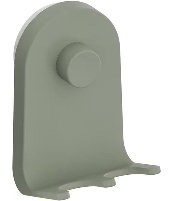OBONAS Triple hook with suction cup, grey-green, 7x11 cm