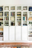 BILLY / OXBERG Bookcase with panel/glass doors, White, 80x30x202cm