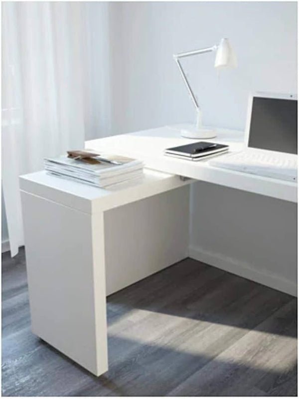 MALM Desk with pull-out panel, White