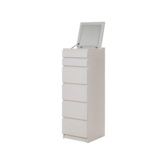 MALM Chest of 6 drawers with mirror, White