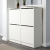 BISSA Shoe cabinet with 2 compartments, White, 49x28x93cm