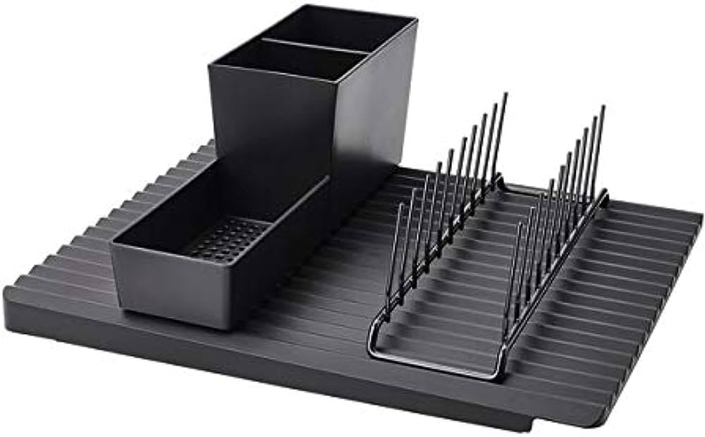 RINNIG Dish rack with plate holder & utensil holder