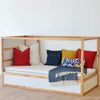 KURA reversible bed, White/pine