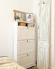 BRUSALI Shoe cabinet with 3 compartments, White, 61x30x130cm