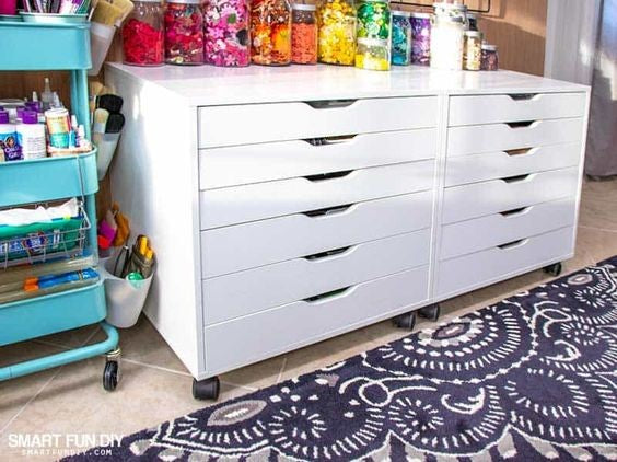 ALEX Drawer unit on castors, 67x66cm, White– Home Swede Home