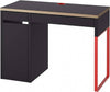 MICKE Desk, Anthracite/red, 105x50cm