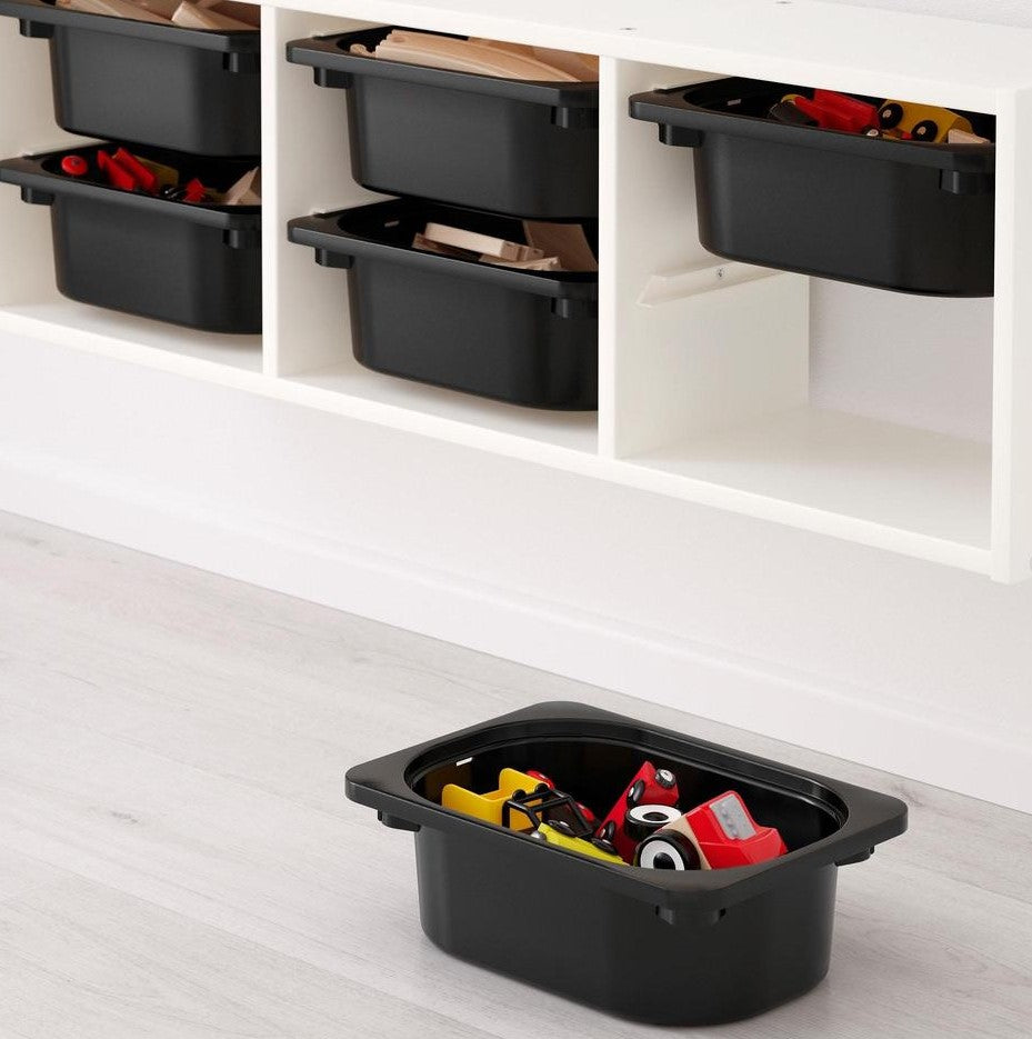 TROFAST Wall storage, 99x21x30cm (6 boxes combo), White/black Home